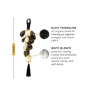 Selenite & Black Tourmaline Crystal Hanging
