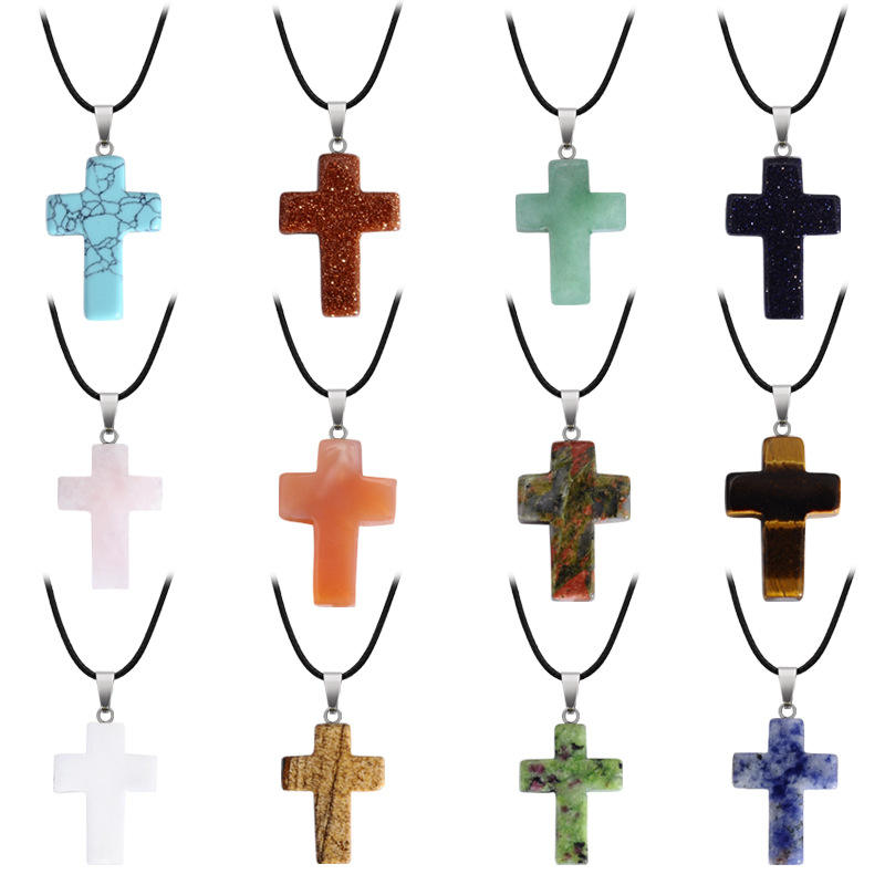 Crystal Pendant Necklace - Cross
