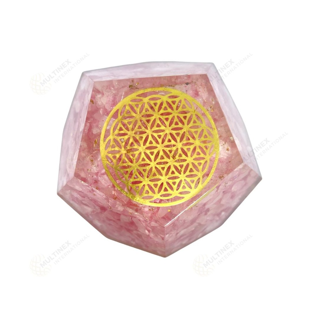 Rose Quartz Orgonite Dodecahedron