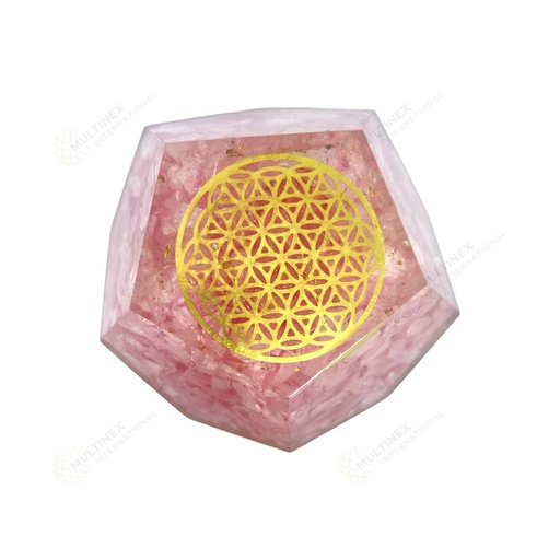 Rose Quartz Orgonite Dodecahedron
