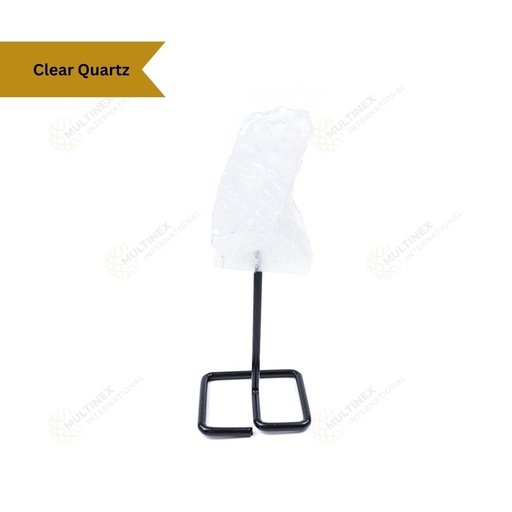 Clear Quartz Raw Stone on Stand